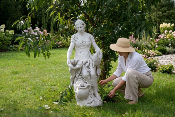 Decoration Figure Woman Garden Designer Figures Sculpture White Sculptures