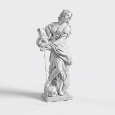 Garden Figure "Lady Fontaine" 140cm Pond Figure Human Stone Cast