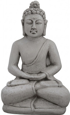 Buddha sculpture with a stone look. Decorative large sculpture for garden figure