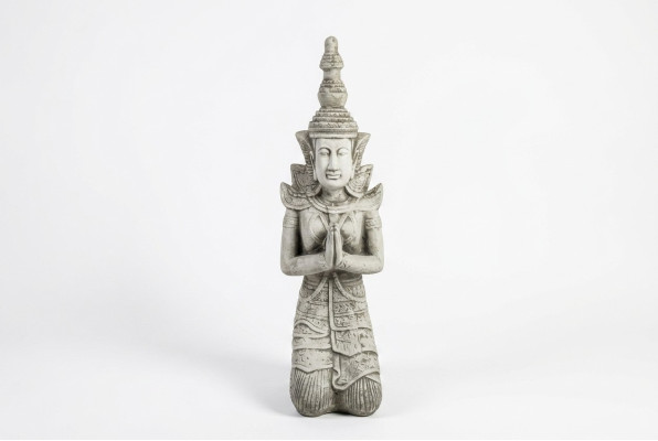 Buddha sculpture with a stone look. Large figure sculpture for garden decorative.