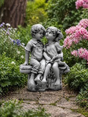 40cm Deco Sculpture Design Figure Statue Gray Garden Figures Nature Statues