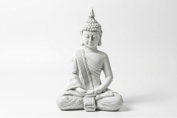 Decorative Buddha sculpture in stone look. Large sculpture for the garden.