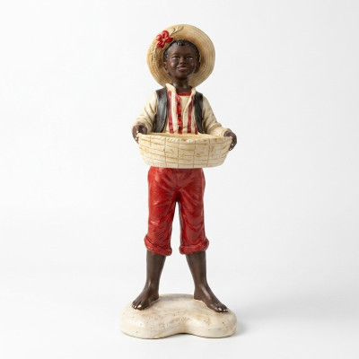 Design boy with basket figure statue sculpture figures sculptures decoration 7087