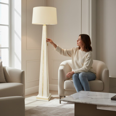 Design floor lamp Designer standing light Lamp shade Pyramid Lights 6910 New