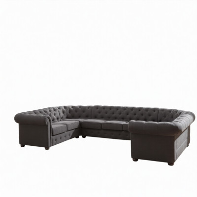 XXL Big Chesterfield Living Landscape Couch Sofa Upholstery Corner Seat U-Shape Sofas New