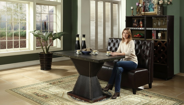 Chesterfield sofa bench couch seating bench brown waiting room living room office sofas