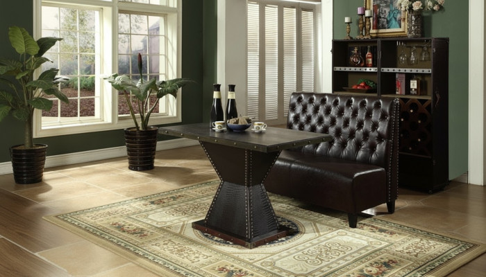 Chesterfield sofa bench couch seating bench brown waiting room living room office sofas