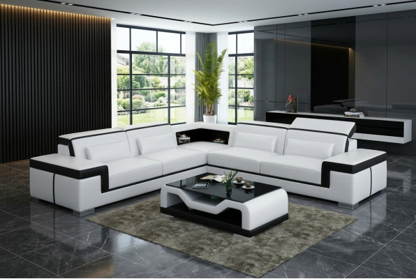 Leather sofa couch living landscape corner sofa corner set design modern sofa G8020B