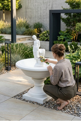 Fountain Garden Pond Fountain 136cm Stone Fountain Garden Fountain New