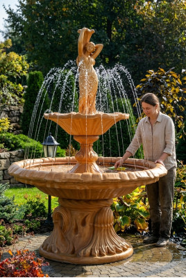 Fountain Garden Pond Fountain 215cm Stone Fountain Garden Fountain Fountain New