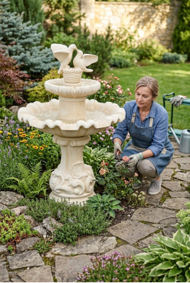 Fountain Garden Pond Well Stone Fountain Garden Fountain Fountain Pond
