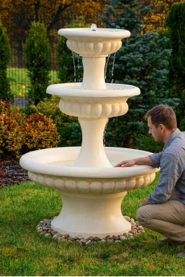 Fountain Garden Pond Well 211cm Stone Fountain Garden Fountain Fountain New
