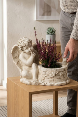 Box flowers tub planting vessel grave decoration garden ornament statue stone