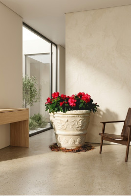 Flower basket, flowers, vase, container, garden, decoration, statue, figures, box, terrace