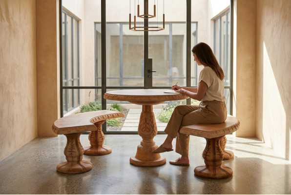 Roman style garden tables stone table round patio furniture garden furniture decoration