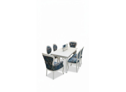 Dine in style with classic gray-blue dining chairs in a practical set of 4