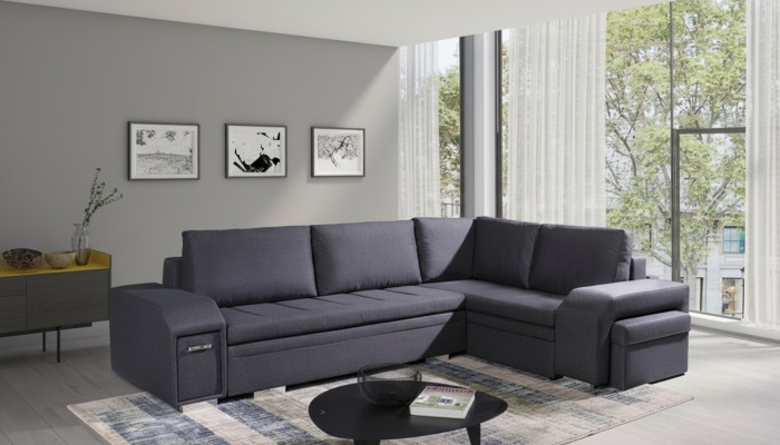 Upholstered sofa lounge sofa couch seating group living room with cushions sofa L-shape sleeping