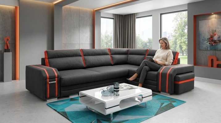 Upholstered sofa lounge sofa couch seating group living room cushion sofa corner sofa