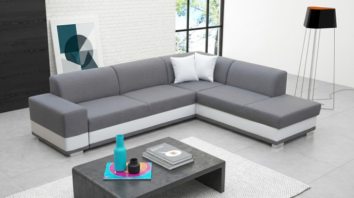 Upholstered sofa lounge sofa seating group couch living room with cushions L-shape sofa