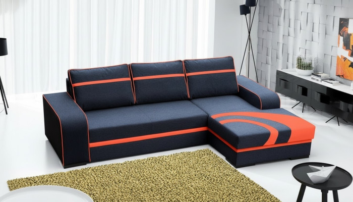 Sofa bed corner sofa with bed function and upholstery - Modern suite with sleeping function NEW