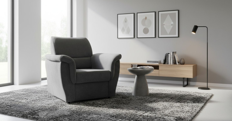 Modern armchair TV sofa 1-seater couch designer textile sofas upholstery