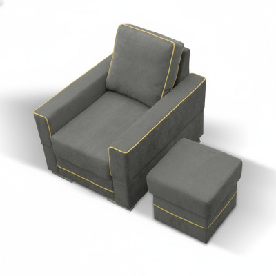 1-Seater Sofa Couch Designer Textile Sofas Upholstery New Modern Armchair