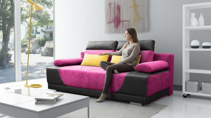 Sofa bed fabric new set with bed function 3 seat sofa couch textile upholstery