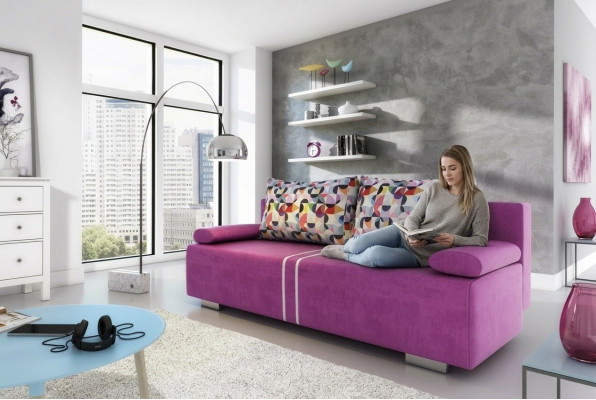 Sofa bed fabric sofa couch textile upholstery new set with bed function 3 seats