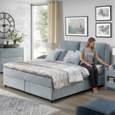 Box spring bed hotel upholstered luxury beds double bed 140 160 180