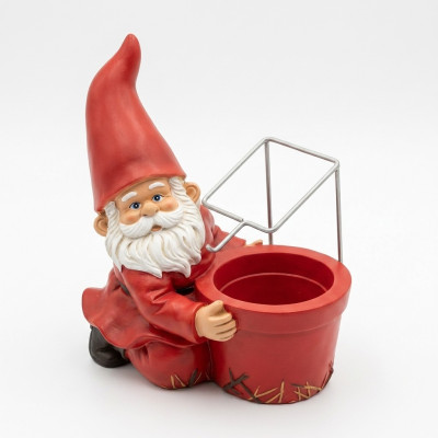 Christmas St. Nicholas with Flower Pot Garden Statue Sculpture Figures Sculptures