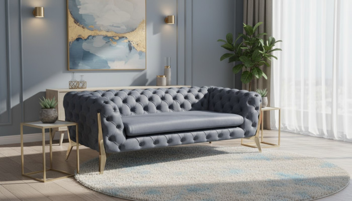 Two-seater 2 seat Chesterfield couch upholstery seat sofa couches design Italy