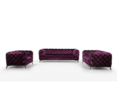 XXL Big Sofa Couch Chesterfield 3-Seater Upholstered Couches Seat Three Textile Fabric