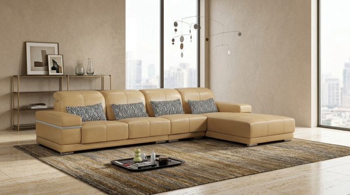 Corner sofa leather seat cushion set living room landscape sofas