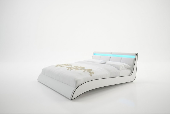 Design beds double marriage modern hotel frame sleep room leather