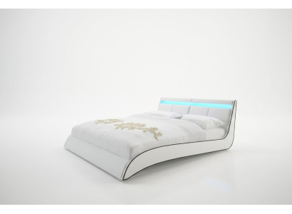 Design beds double marriage modern hotel frame sleep room leather
