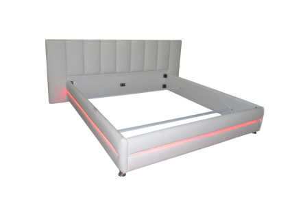 Leather design double luxury marital modern hotel frame sleep room