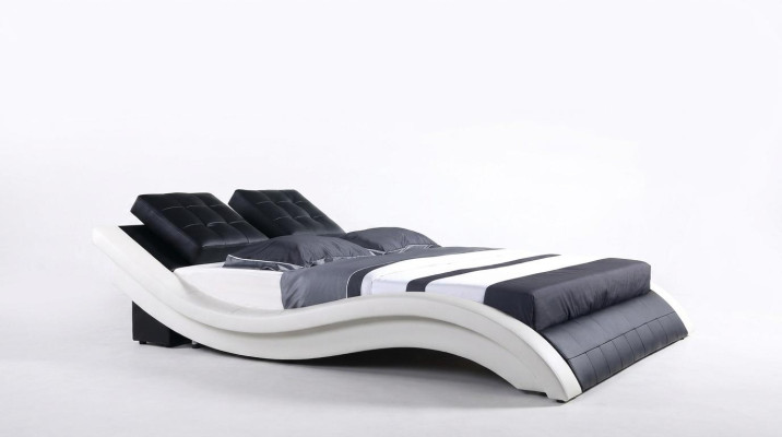 Design beds double hotel frame sleep room leather luxury modern