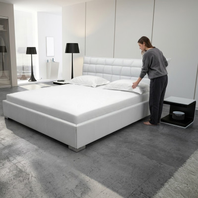 Leather design bed double beds luxury marriage modern hotel frame sleep