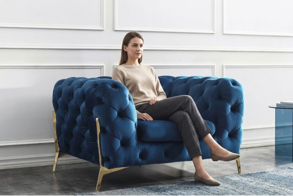 Chesterfield Set 2x Armchair Couch Set Chesterfield 1+1 Seat Upholstered Armchair