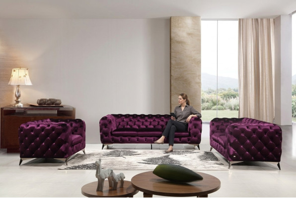 Chesterfield Italian Sofa 2x Armchair Couch Set Upholstery Set New 1+1 Seat