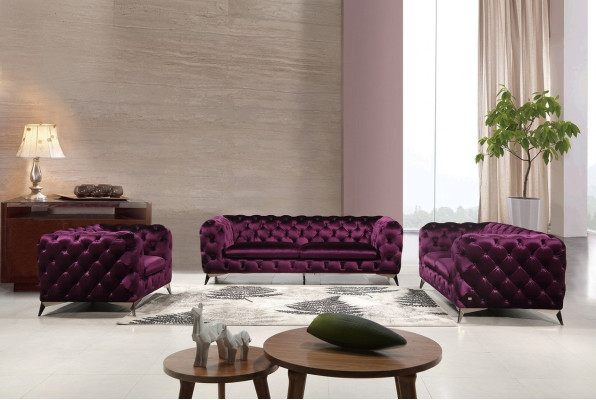 Chesterfield Italian Sofa 2x Armchair Couch Set Upholstery Set New 1+1 Seat