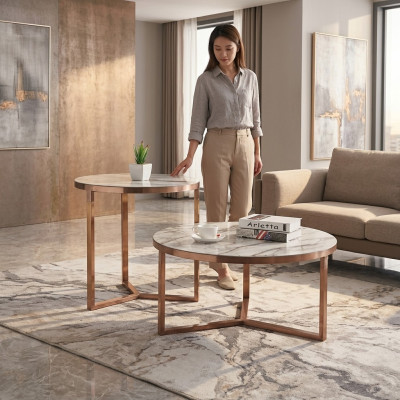 Couch table round tables round sofa metal glass side designer luxury