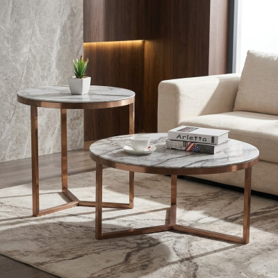 Couch table round tables round sofa metal glass side designer luxury