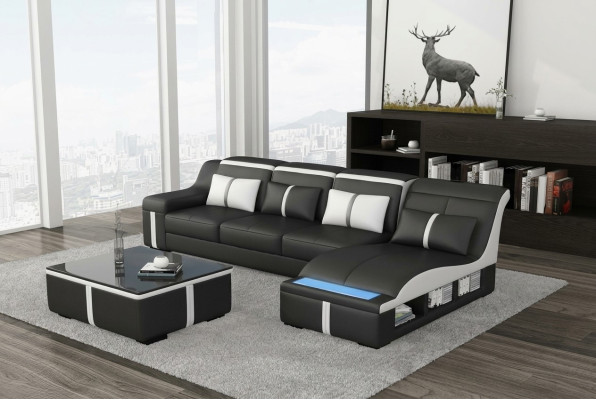 Corner sofa couch upholstery corner seat L-shaped leather suite living landscape