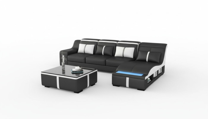 Corner sofa couch upholstery corner seat L-shaped leather suite living landscape