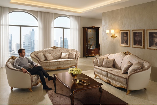 Luxury Class 3+1+1 Italian Furniture Sofa Set Couch Sofa New