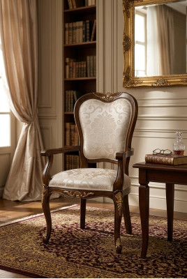 Classic 1 Chair Designer Italian Dining Room Furniture Wood Baroque