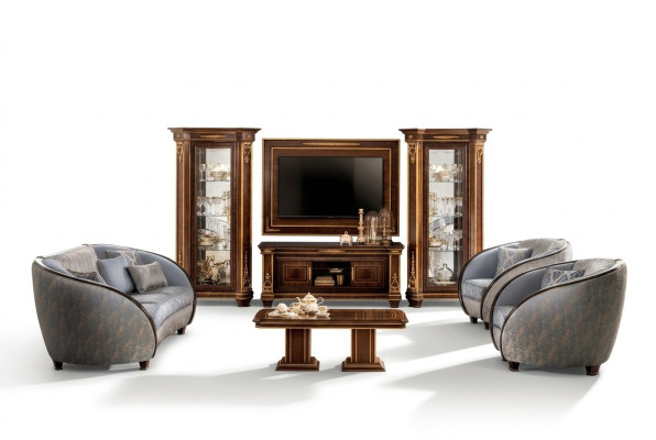 Italian living room upholstered furniture sofa set 3+2+1 complete set
