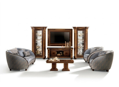 Italian living room upholstered furniture sofa set 3+2+1 complete set