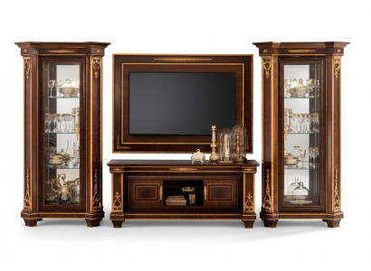 Living wall cabinet showcase TV sideboard cabinet wall rococo design baroque